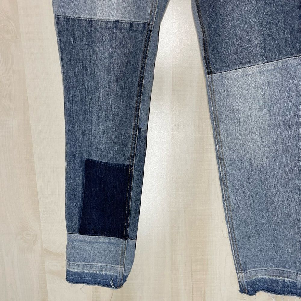 Free People Patchwork Button Fly Denim Jeans, Siz… - image 4